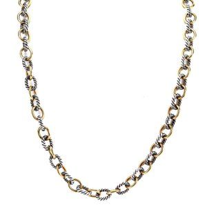 David Yurman 18K Yellow Gold Sterling Silver Two-Tone Oval Link Necklace 22.5"
